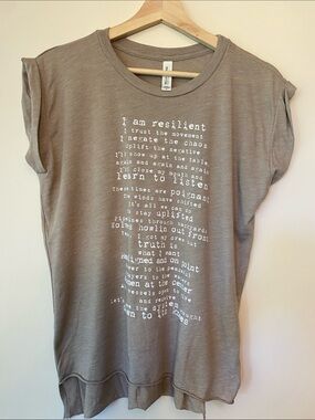 Bella Canvas Taupe Text-Print Short Sleeve Tee